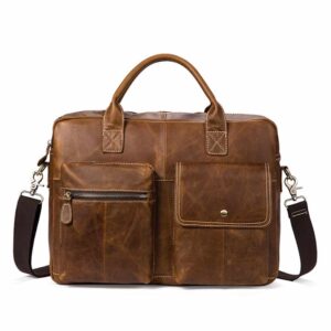 Sacs homme cuir, porte-documents d’affaires, sac Messenger-marron-1