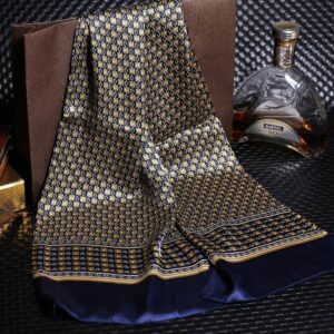 Silk scarf, double layer of silk. A deep, rich, and even dark blue