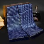 Silk scarf, satin scarf, blue urban white collar.jpg