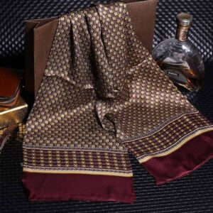 Silk scarf, satin scarf, a rich, deep red