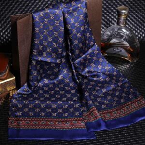 Silk scarf, satin scarf, high-quality dark blue.jpg