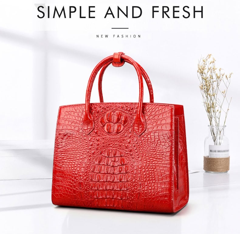 Crocodile handbag, genuine crocodile women's bag, square.3097 demo 001