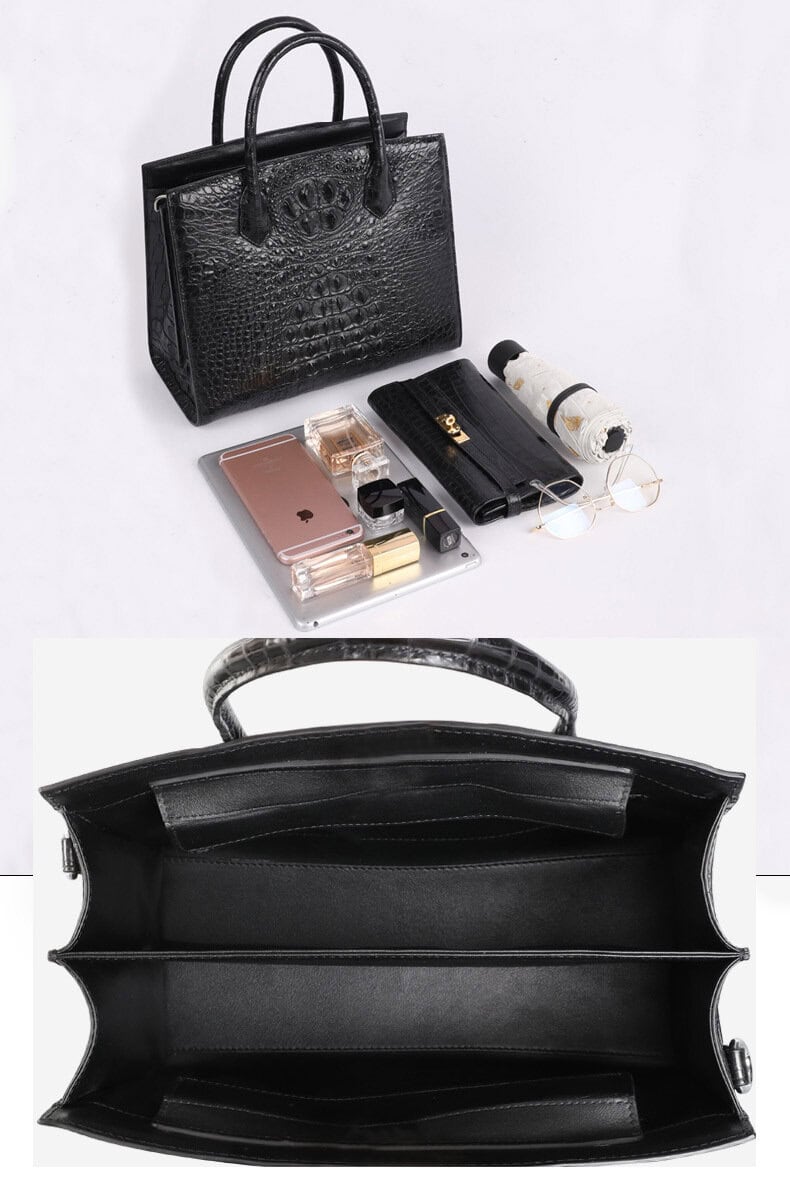 Crocodile handbag, genuine crocodile women's bag, square.3097 demo 002