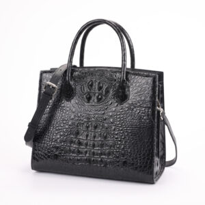 Sac à main crocodile, sac femme crocodile véritable, carré.3097 model black 01