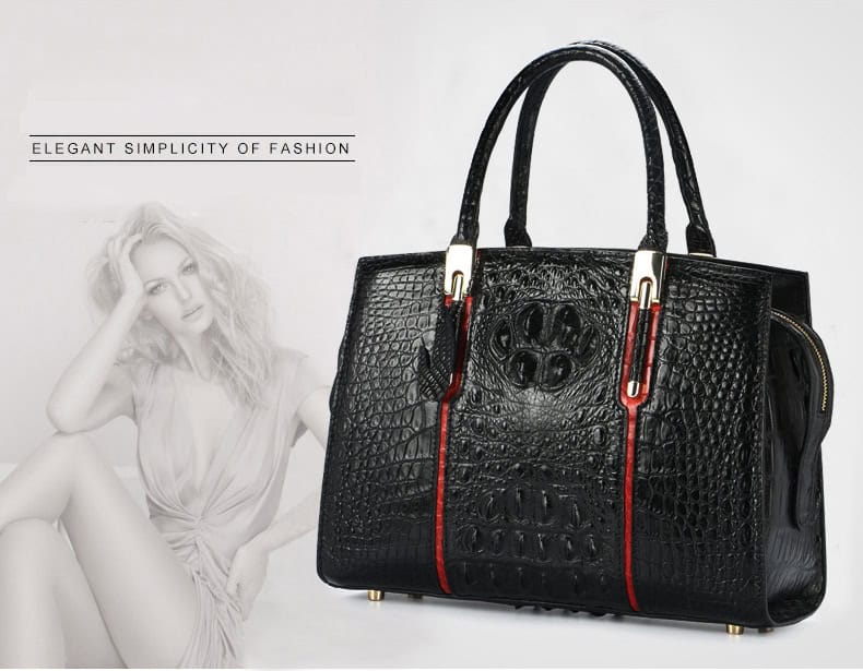 Luxury crocodile leather handbag for elegant women. LB-8114 demo 01 
