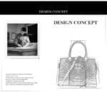 Women's crocodile skin leather handbag for elegant women. LB-8114 demo 03