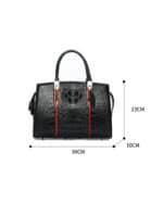 Luxury crocodile-leather handbag for elegant women. LB-8114 demo dimensions