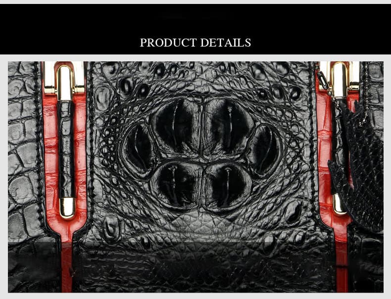 Luxury crocodile leather handbag for elegant women. LB-8114 detail 001