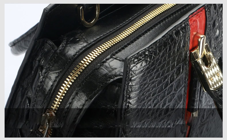 Luxury crocodile-leather handbag for elegant women. LB-8114 detail 05 