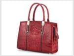 Luxury crocodile-leather handbag for elegant women. LB-8114 Red Side