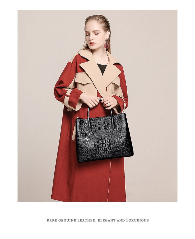 Women's Crocodile skin leather Bag: Elegance and Ultimate Luxury 3045-1 demo 01