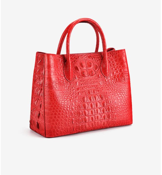 Women's Crocodile-Print Bag: Elegance and Ultimate Luxury 3045-1 Demo Red