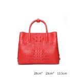 Women's Crocodile Handbag, Genuine Crocodile, Elegance and Ultimate Luxury 3045-1, Red Model