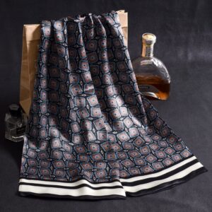 Silk-Scarf-Satin-Scarf-Gentleman-Black