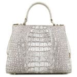 White Himalayan Crocodile skin leather Bag, Luxury New G1090-2