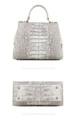 White Himalayan Crocodile skin leather Bag, Luxury New G1090-DEMO 010