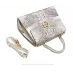 White Himalayan Crocodile skin leather Bag, Luxury New G1090-DEMO 011