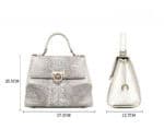 White Himalayan Crocodile skin leather Bag, Luxury New G1090-DEMO size