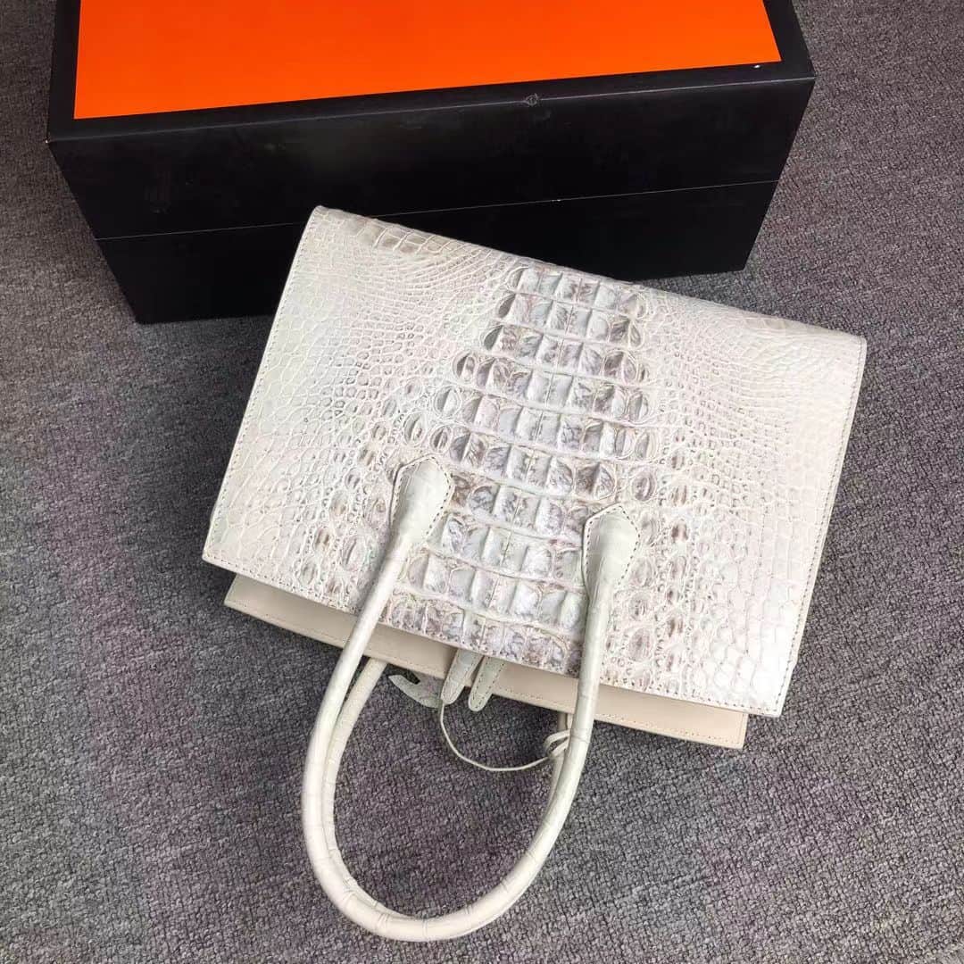 Women's Crocodile skin leather Handbag - Luxury Designer Bag - G1085 demo 05