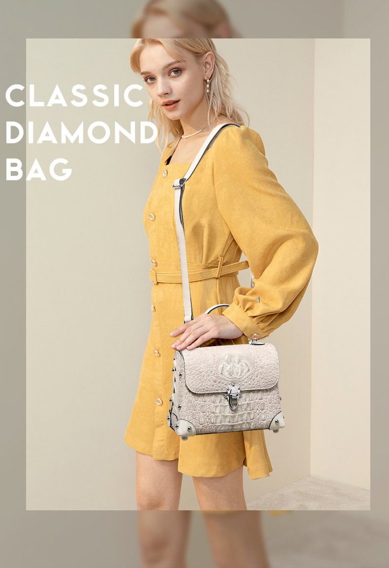Women's crocodile skin leather handbag, luxury brand, G1181 model demo 001