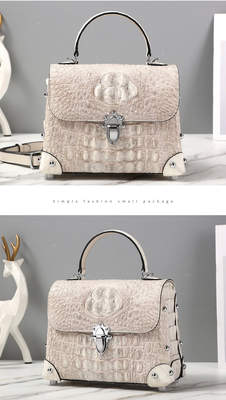 Women's crocodile skin leather handbag, luxury brand, G1181 model demo 006
