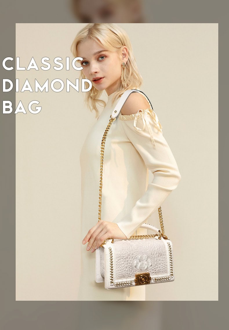 Luxury Women's Crocodile skin leather Bag - High-End Chain Bag - G1267 Demo 001