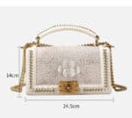 High-End Crocodile skin Leather Chain Bag - G1267 mesures