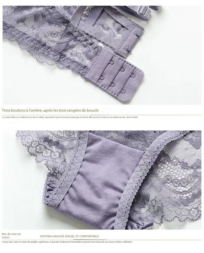 Ensemble sous-vêtements femme, ultra-mince tentation violette 108 Demo 010