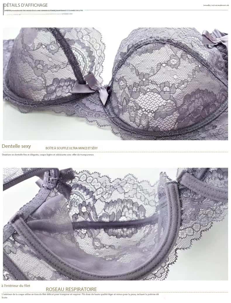 Ensemble sous-vêtements femme, ultra-mince tentation violette 108 Demo 08