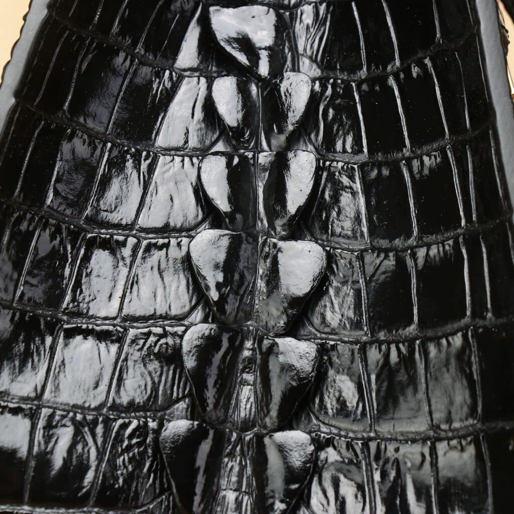 Sac à main cuir de vachette motif crocodile pour femme Platine-30A demo 04