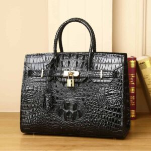 Women's Crocodile-Print Leather Bag