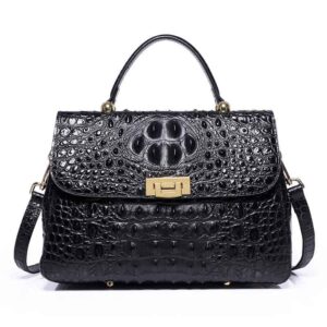 Sac à main cuir femme, motif crocodile, sacoche à bandoulière 8038L