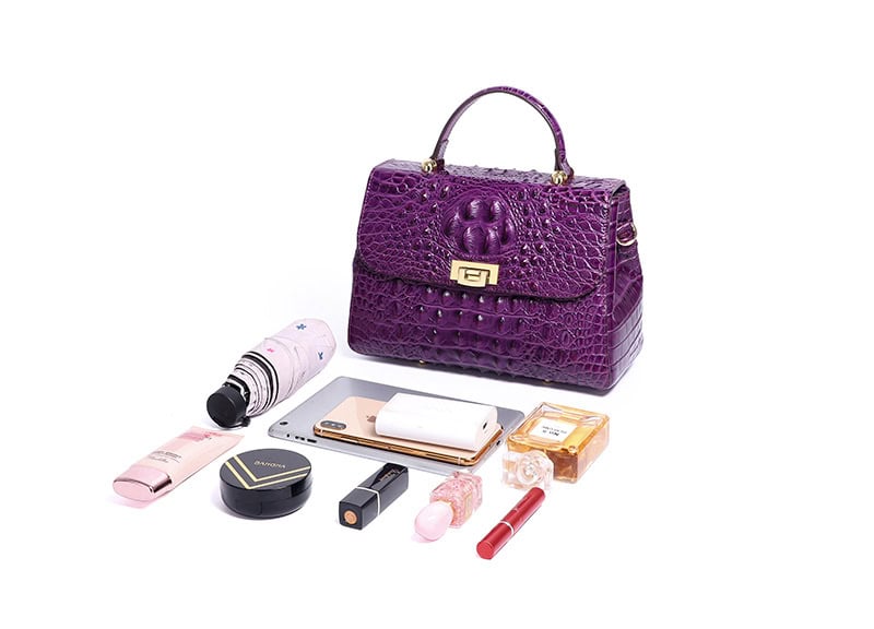 Women's leather handbag, crocodile pattern, shoulder bag 8038L demo 010