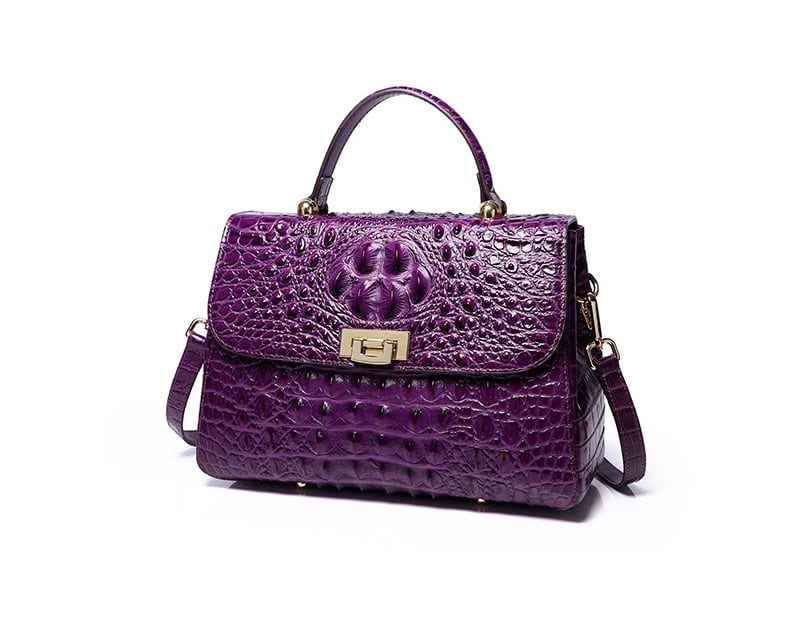 Women's leather handbag, crocodile pattern, shoulder bag 8038L demo 03