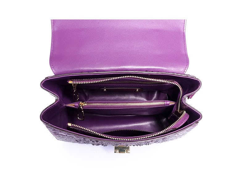 Women's leather handbag, crocodile pattern, shoulder bag 8038L demo 07