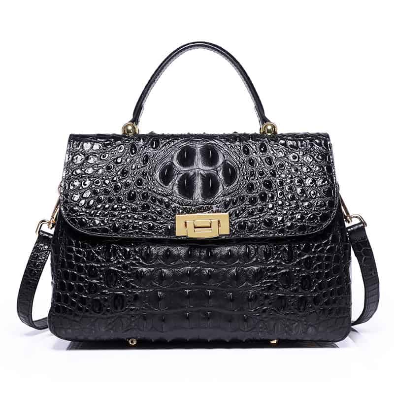 Sac à main cuir femme, motif crocodile, sacoche à bandoulière 8038L