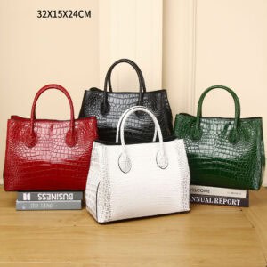 Sac cuir femme motif crocodile, grande capacité 8108