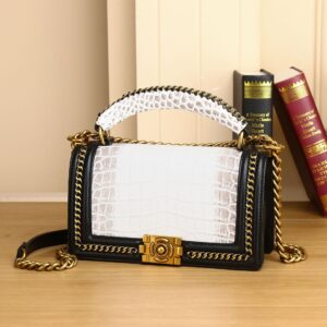 Sac en cuir femme, motif crocodile, tendance, polyvalent S009 blanc