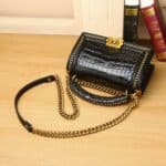 Sac en cuir femme, motif crocodile, tendance, polyvalent S009 couché