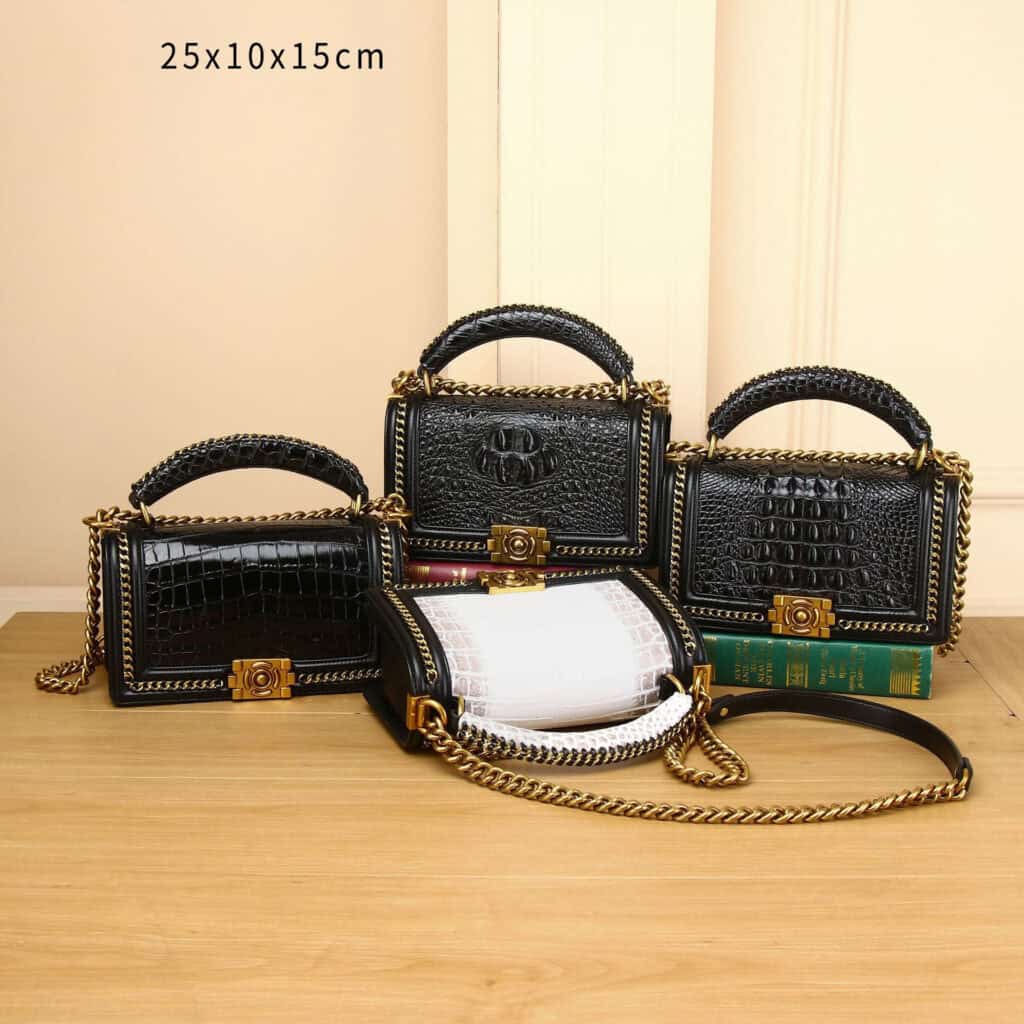 Women's leather bag, crocodile pattern, trendy, versatile S009 demo 06