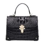 Sac en cuir motif crocodile haut de gamme pour femme 8120 noir
