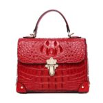 Sac en cuir motif crocodile haut de gamme pour femme 8120 rouge