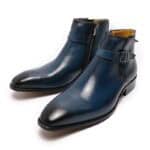 Bottes cuir homme, bottes Chelsea rétro, courtes, ref 503-H801-2