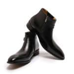 Bottes cuir homme, bottes Chelsea rétro, courtes, ref 503-H801-4