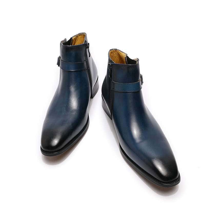 Bottes cuir homme, bottes Chelsea rétro, courtes, ref 503-H801-5