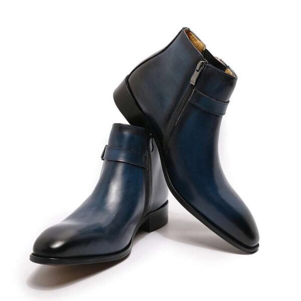 Bottes cuir homme, bottes Chelsea rétro, courtes, ref 503-H801