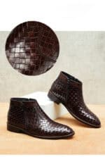 Bottes en cuir tissé homme, style Oxford, rétro 65125 demo 05