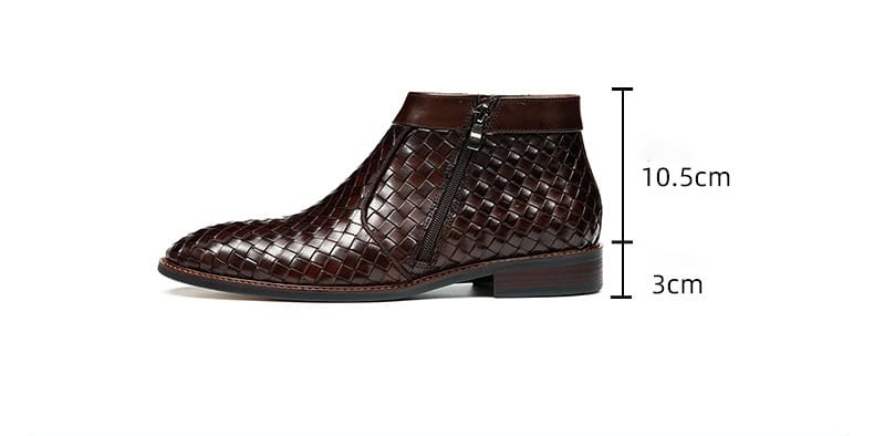 Men's woven leather boots, Oxford style, retro 65125 demo 06