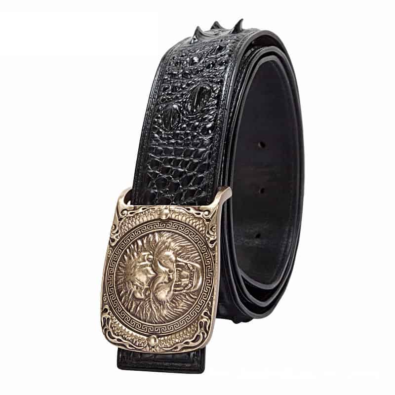 Crocodile skin leather belt for men,high-end, business. LB－6016-3