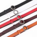 Ceinture cuir femme, système sans trou, boucle ronde. H1009 demo 02